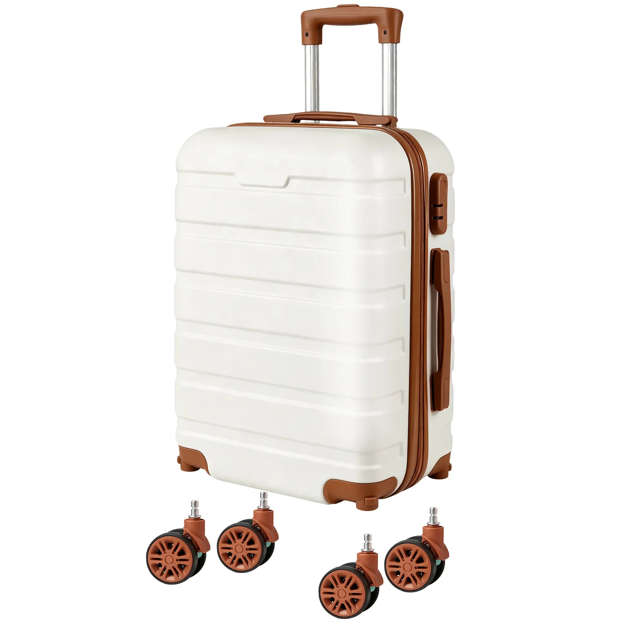 20″ ABS Carry-On Luggage with Removable Spinner Wheels & Combination Lock