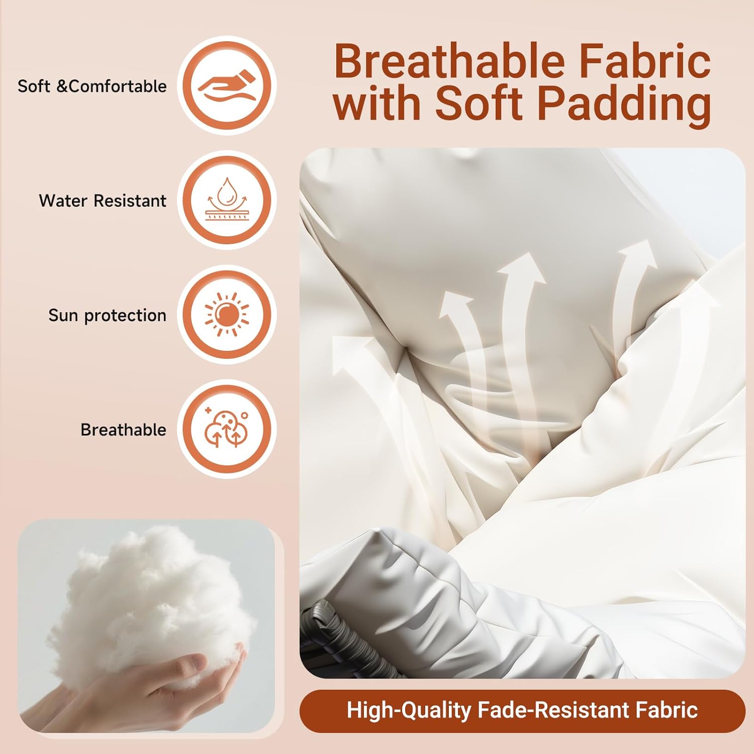 3.5 inch thick washable cushion fabric
