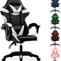Computer Gaming Chair Racing Style with Lumbar Support, PU Leather Ergonomic Gamer Chair with Headrest & Swivel Wheels for Home Office E-Sports