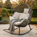Oversized Egg Rattan Rocking Chair