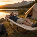 Heavy-Duty Foldable Camping Cot with Adjustable Headrest
