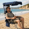 Portable Camping Chair with Sun Canopy