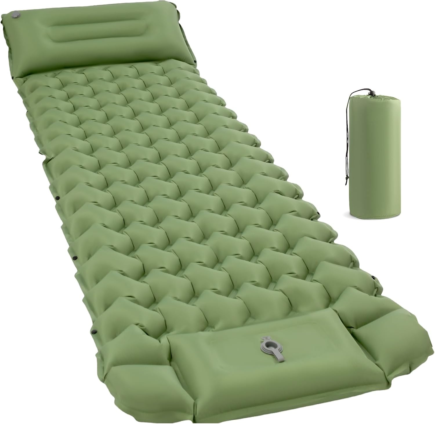 Ultralight Inflatable Camping Sleeping Pad with Built-in Pillow & Foot Pump | Compact Lightweight Sleeping Mat for Backpacking, Hiking, Travel & Tent