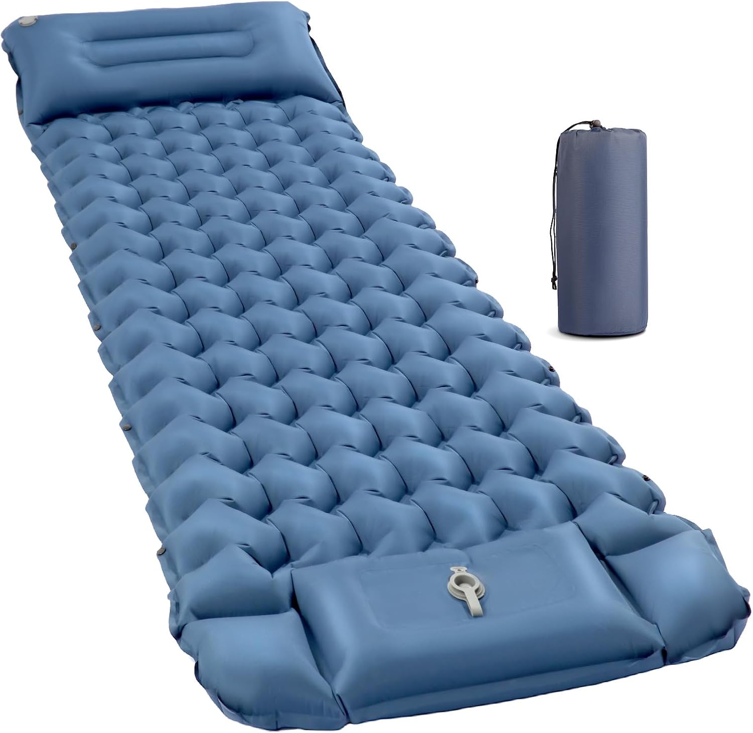 Ultralight Inflatable Camping Sleeping Pad with Built-in Pillow & Foot Pump | Compact Lightweight Sleeping Mat for Backpacking, Hiking, Travel & Tent