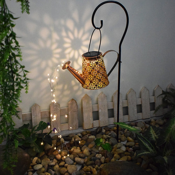 Solar Lawn Lamp Outdoor Camping Light Waterproof Patio Garden Decorative Kettle Light w/ Shadow