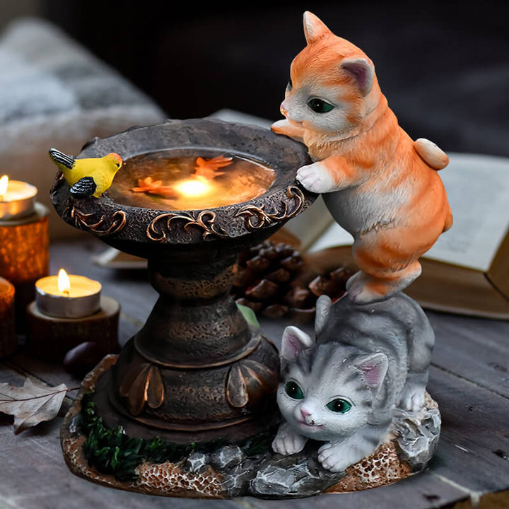 decorative solar garden lights cat
