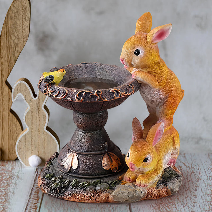 decorative solar garden lights rabbit statue