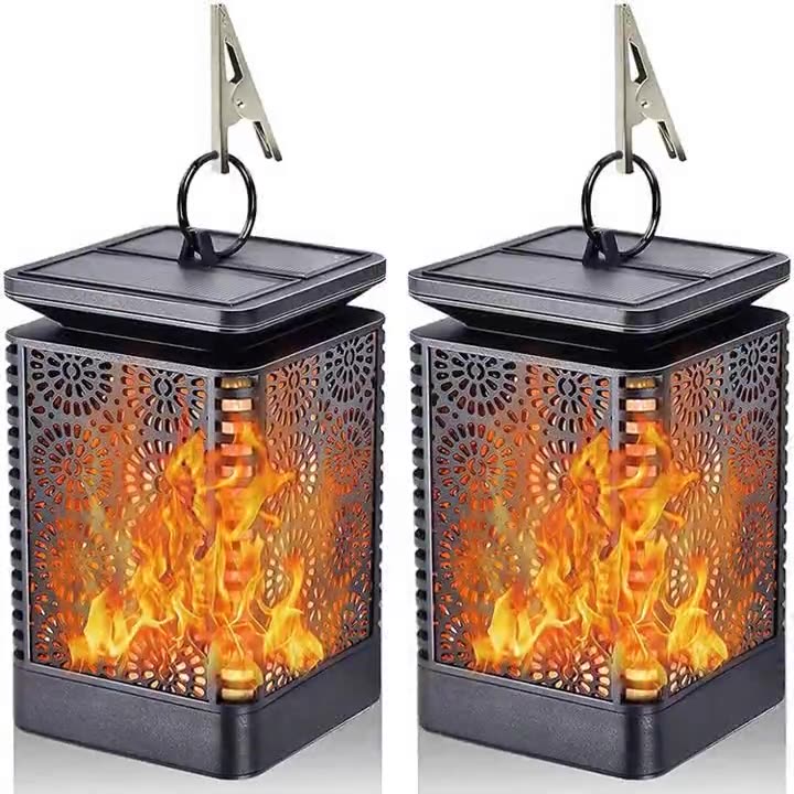 solar flame lawn lights