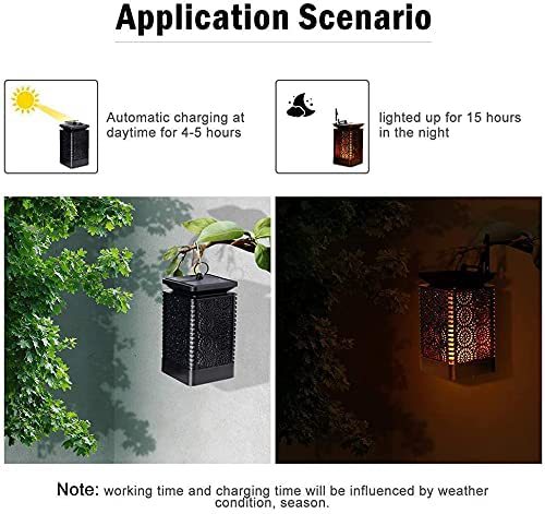 solar flame lawn lights for garden
