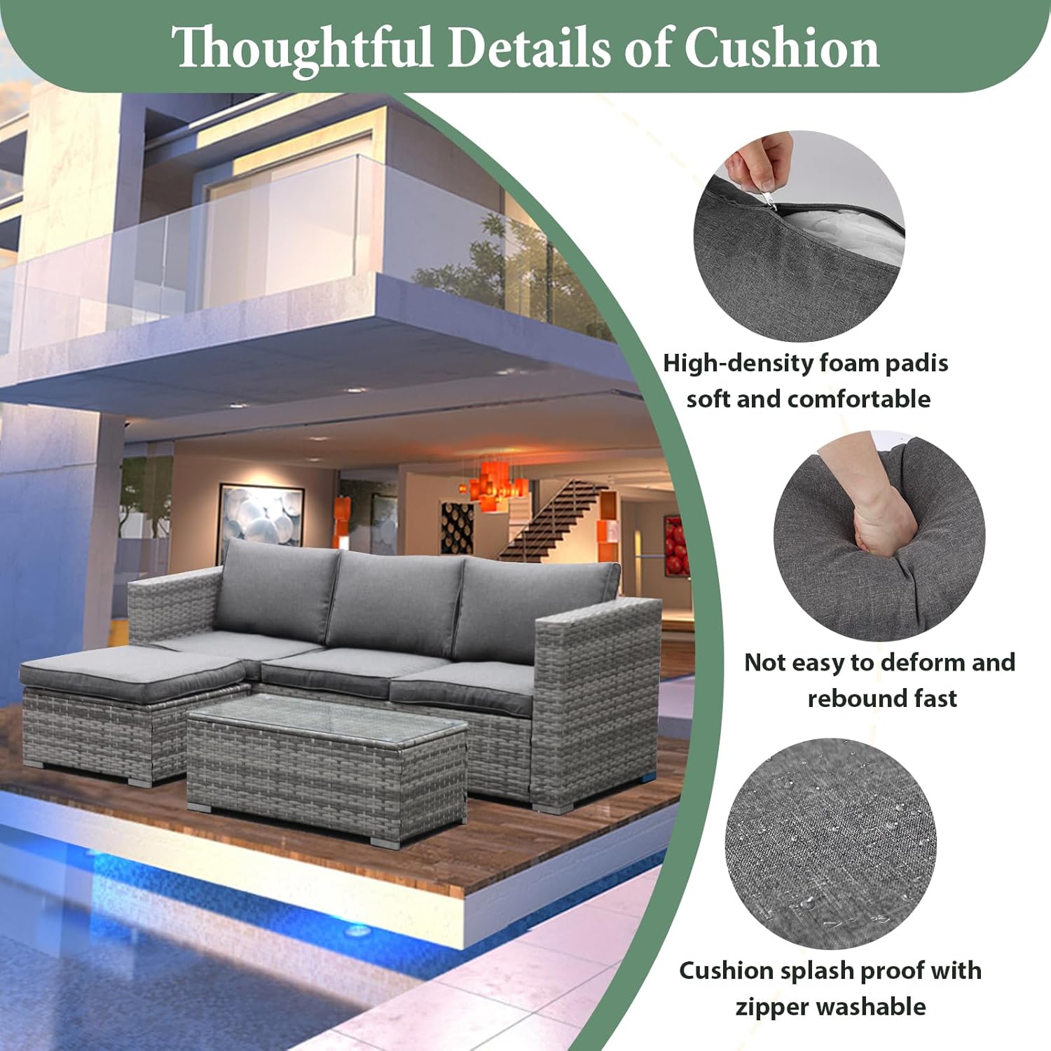 Cushion comfort details